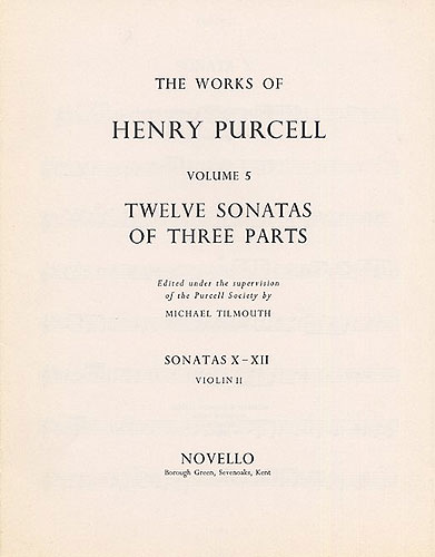 12 sonatas of 3 parts no.7-9 for violin 1 The works of Henry Purcell vol.5 Tilmouth, Michael,  ed