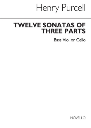 12 sonatas of 3 parts no.10-12 for 2 violins, bass and BC,  bassviolin (cello) The works of Henry Purcell vol.5