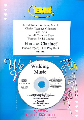 Wedding music (+CD) for flute, clarinet and piano (organ)