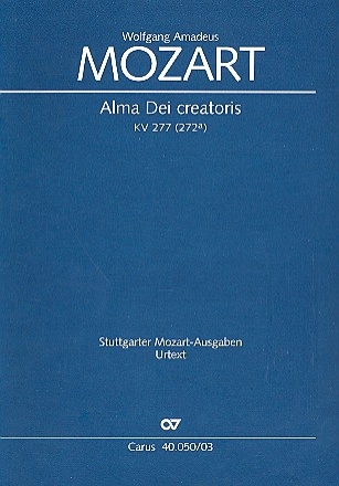 Alma Dei creatoris KV277  fr Soli (SAT), gem Chor, 2 Violinen und Bc (3 Pos ad lib.) Klavierauszug