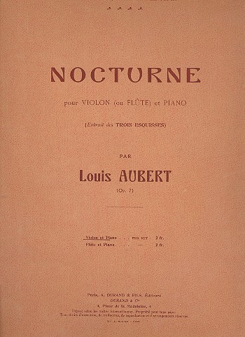 Nocturne op.7 pour violon et piano extrait des 3 esquisses