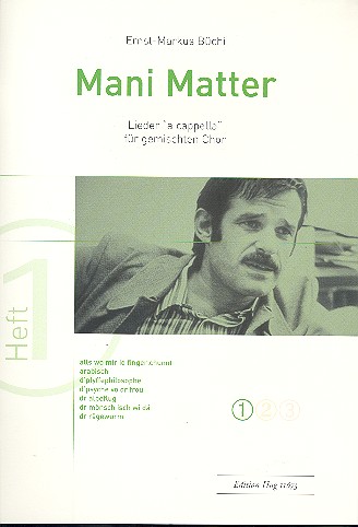 Mani Matter Band 1 Lieder fr gem Chor a cappella