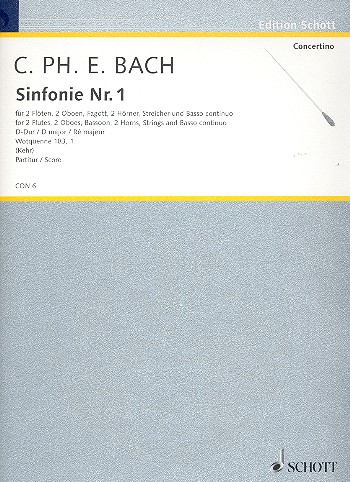 Sinfonie D-Dur Nr.1 WQ183,1 fr Orchester Partitur