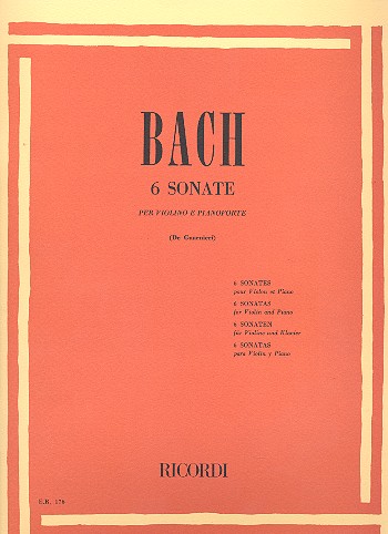 6 Sonaten BWV1014-1019 fr Violine und Klavier De Guarnieri, Fr., ed