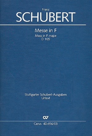 Messe F-Dur D105  fr Soli, Chor und mehrere Instrumente Klavierauszug