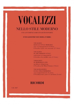 8 Vokalisen in modernem Stil Bd.1 8 Vokalisen fr mittlere Stimme und Klavier