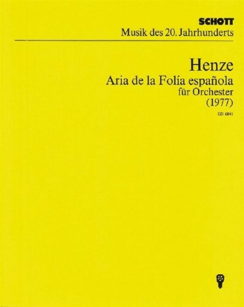 Aria de la fola espaola fr Orchester Dirigier- und Studienpartitur