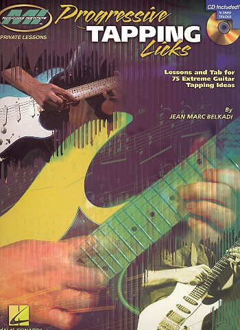 Progressive tapping licks (+CD) for guitar Lesons and Tab for 75 extreme guitar tapping ideas