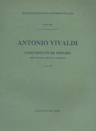 Concerto re minore F.I,119 per violino, archi e cembalo partitura