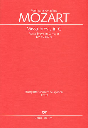 Missa brevis in G KV49 fr Soli, Chor und Orchester Partitur