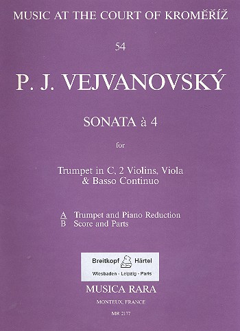 Sonata a 4 fr Trompete in C, 2 Violinen, Viola und Bc fr Trompete und Klavier