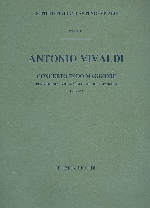 Konzert C-Dur F.IV:3 fr Violine, 2 Violoncelli, Streicher und Bc Partitur