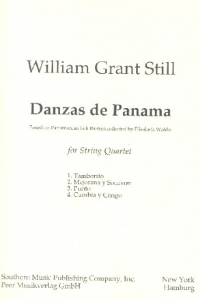 Danzas de Panama for string quartet score