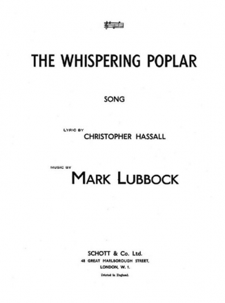 The whispering poplar song for voice and piano