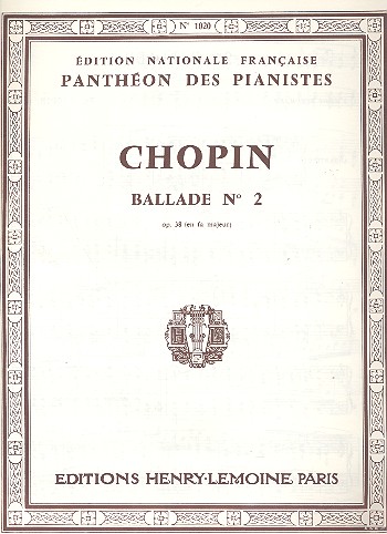 Ballade fa majeur op.38 pour piano