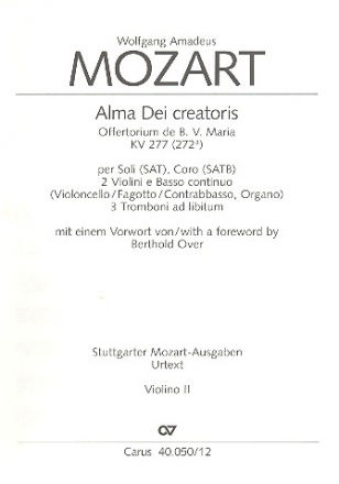 Alma Dei creatoris KV277 fr Soli (SAT), Chor, 2 Violinen und Bc (3 Pos ad lib.) Violine 2