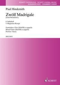 Hindemith, Paul: Zwlf Madrigale Heft 3 fr gemischten Chor (SSATB) Chorpartitur