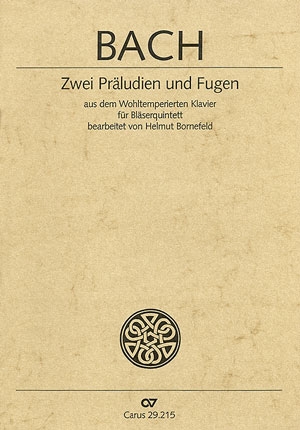 2 Prludium und Fuge D-Dur BWV874 und a-Moll BWV865 fr Flte, Oboe, Klarinette (A), Horn (F) und Fagott,  Partitur