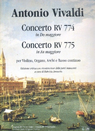 Concerto do maggiore RV774 e Concerto fa maggiore RV775 per violino, organo, archi e bc, partitura