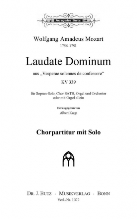 Laudate Dominum KV339 fr Sopran, gem Chor, Orgel und Orchester ( oder Orgel allein) Partitur