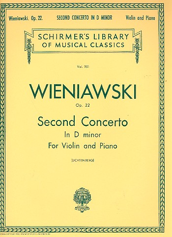 Concerto d minor no.2 op.22 for violin and orchestra for violin and piano