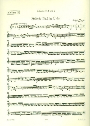 Sinfonia Nr.1 RV719 und Nr.2 RV146 fr Streicher und Bc Violine 3