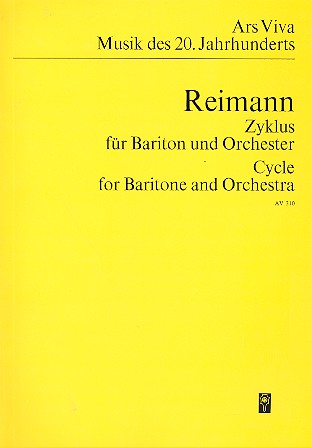 Zyklus fr Bariton und Orchester Studienpartitur