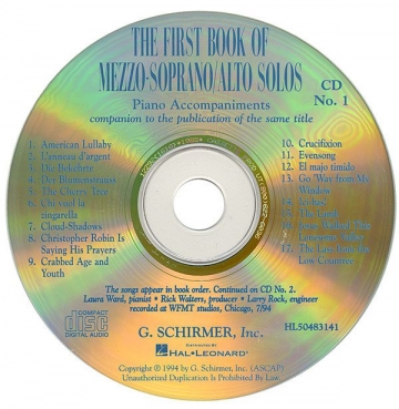 First Book of Mezzo-soprano solos vol.1 2 CDs (piano accompaniment)