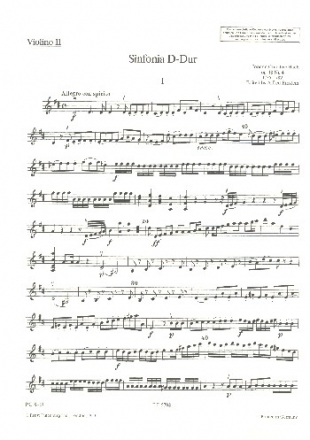 Sinfonie D-Dur op.18,4 fr Orchester Violine 2