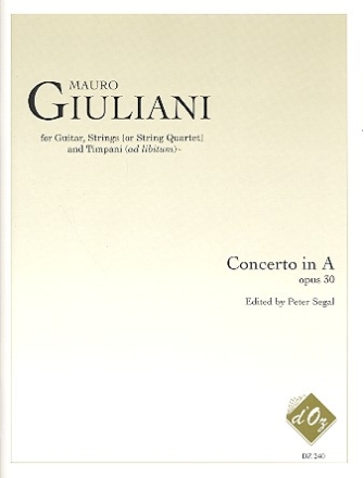 Concerto A major op.30 for guitar, strings and timpani parts