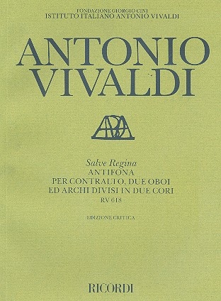 Salve Regina Antifona RV618 per contralto, 2 oboi ed archi in 2 cori partitura