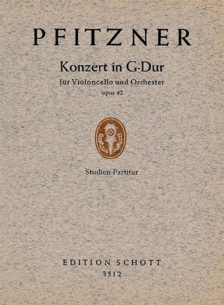 Konzert G-Dur op. 42 fr Violoncello und Orchester Studienpartitur