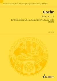 Suite op.11 fr Flte, Klarinette, Horn Violine (Viola), Violoncello und Harfe Studienpartitur