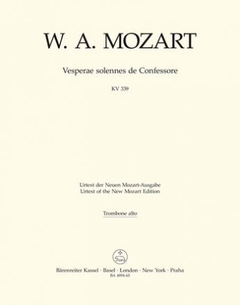 Vesperae solennes de Confessore KV339 fr Soli, Chor und Orchester Harmonie