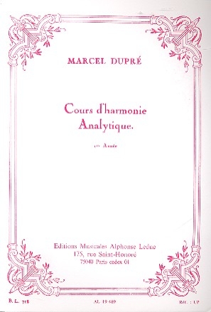 Cours d'harmonie analytique (premire anne)