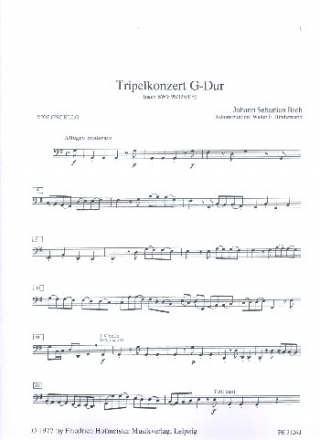 Tripelkonzert G-Dur fr Flte, Oboe, Violine, Streicher und Cembalo Violoncello