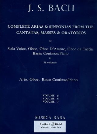 Complete Arias and Sinfonias vol.7 for alto, oboe and Bc