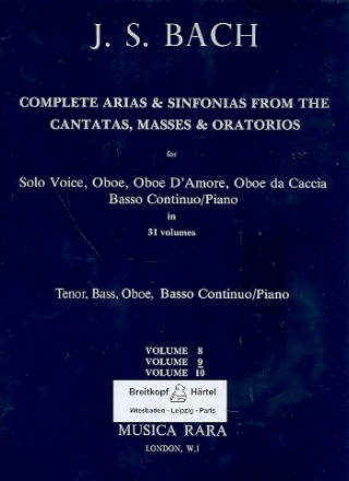 Complete Arias and Sinfonias vol.9 for tenor, bass, oboe and bc