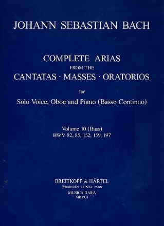 Complete Arias and Sinfonias vol.10 for bass, oboe and Bc