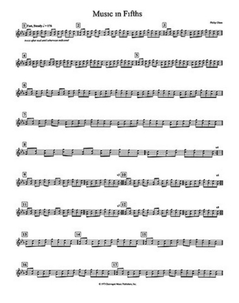 Music in fifths (1973) performance score