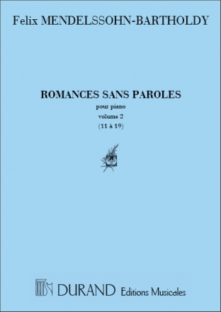 Romances sans paroles vol. 2 (nos.11-19) pour piano