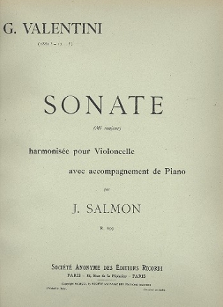 Sonate E-Dur fr Violoncello und Klavier