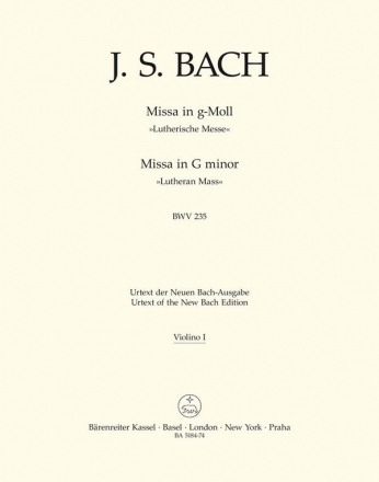 Messe g-Moll BWV235 fr Soli, gem Chor und Orchester Violine 1