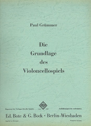 Die Grundlage des Violoncellospiels 