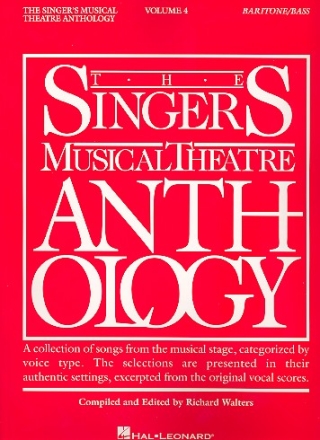 The Singers Musical Theatre Anthology vol.4 for baritone / bass and piano