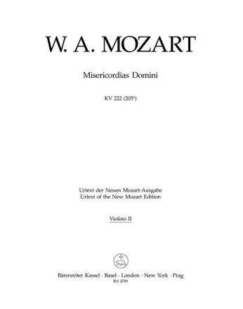 Misericordias Domini KV222 (205a) fr gem Chor, Streicher und Bc Violine 2