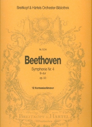 Sinfonie B-Dur Nr.4 op.60 fr Orchester Harmonie