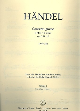 Concerto grosso h-Moll op.6,12 HWV330 fr Orchester Violine 1