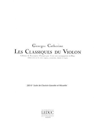 Gavotte und Musette fr Violine und Klavier nach der Suite Nr.6 fr Cembalo