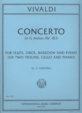 Concerto in g Minor F.XII:4 for flute, oboe, bassoon and piano (2 violins, cello and piano) parts